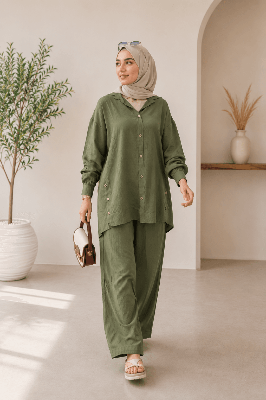 Modest Textured 2-Piece Set